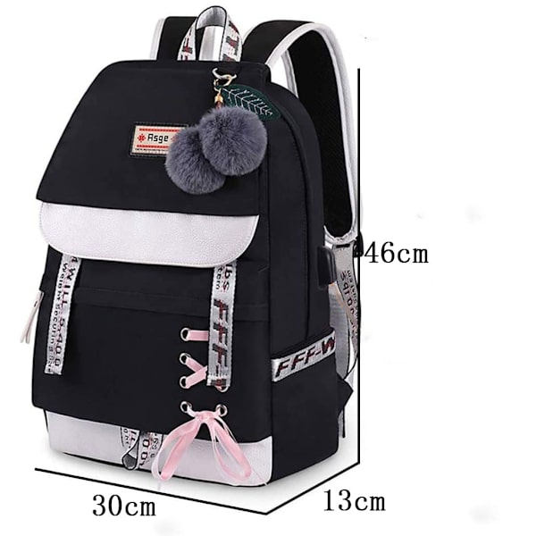 Skoleryggsekk jenter skolesekk gutter skolesekk med ergonomisk design ryggsekk campus ryggsekk nylon vanntette dagsekker fritids ryggsekk for kvinner