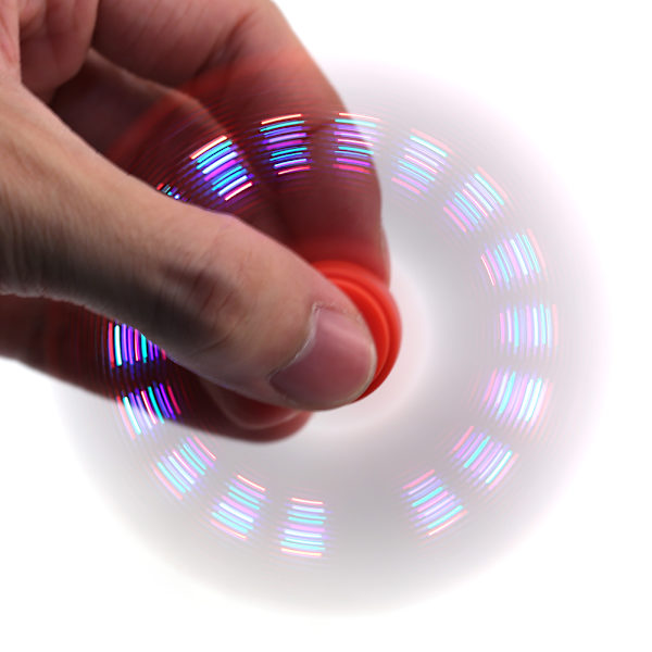 Ny Design LED Bluetooth Musikspelare Handsfree Samtal EDC Spinner Stress Relief Hand Leksak (Röd)