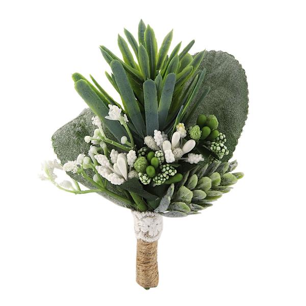 1 stk Kunstig Håndlaget Brudepike Corsage Bryllup Brudgom Boutonniere Dekorasjoner (02)