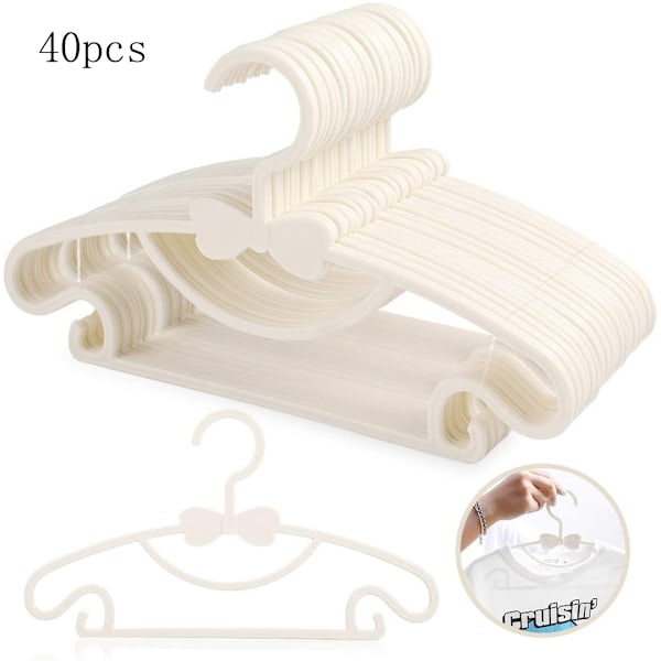 Babygalgar, platsbesparande förstärkta plastgalgar för babykläder, halkfria & skrynkelfria, idealiska för vardagsbruk, ljusrosa & vita, 29,5 * 17 cm,