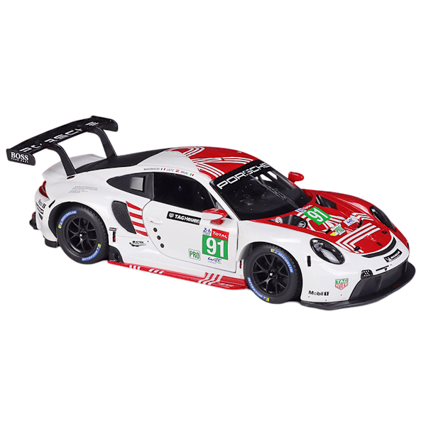 1:24 Porsche bilmodell legering bilmodell sportbil dekoration pojke present samlarpresent Red +White Version