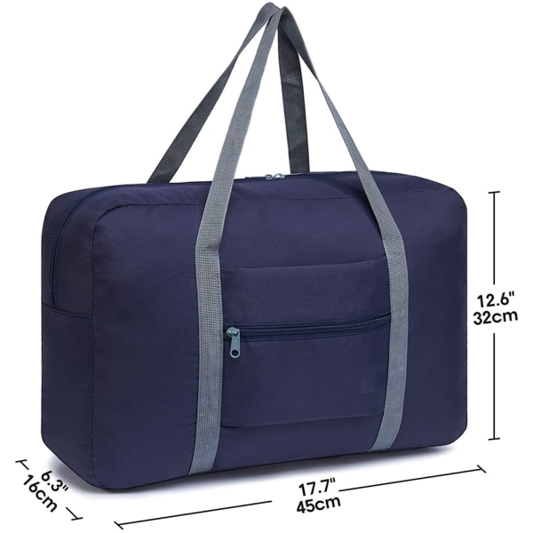 Sammenleggbar Reise Duffel Bag for Håndbagasje Weekender Overnatting