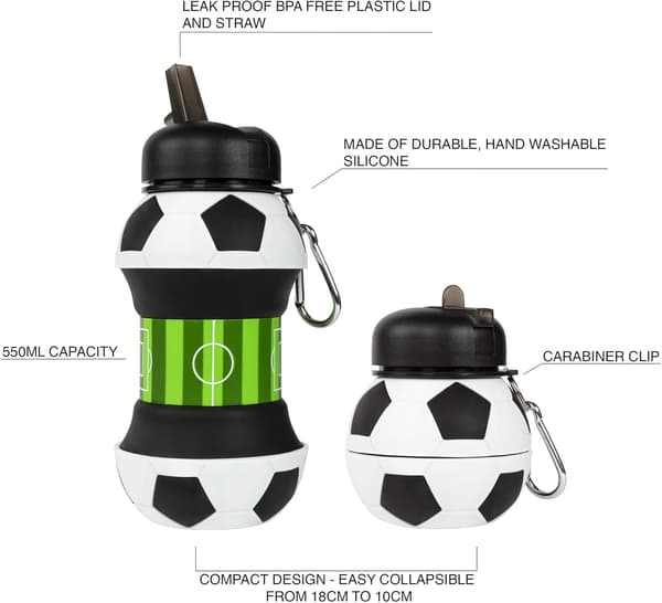 500ML 17oz Infällbar Barnvattenflaska med Karbinhake Sport Tr