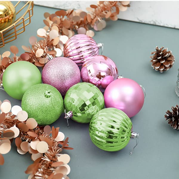34 stk. 4 cm knusesikre julekulepynt til juletre, bryllup, bursdagsfestdekor fruit green