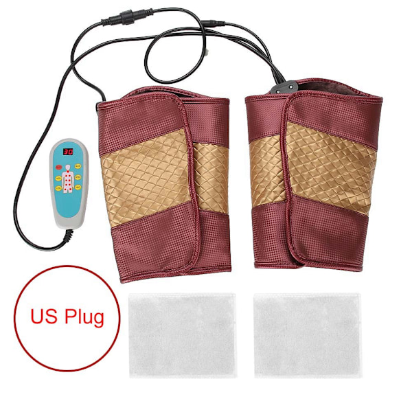 110-240V Elektrisk Uppvärmd Knäskydd Infraröd Vibrationshållare Massagebehandling Benmassagerare US