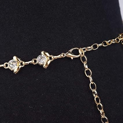 Kædebælte til kvinder Rhinestone Krystal Taljebælter til kjole