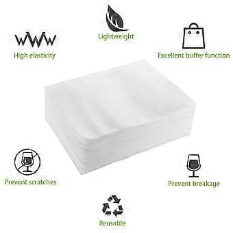 100 st Förpackningar EPE-belagd Pärlbomullspåse Stötsäker Reptålig Påsar (15x20cm)