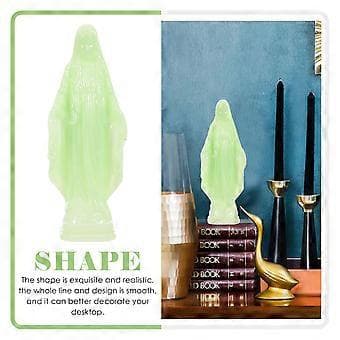 Lysende Jomfru Maria-statue Jomfru Maria-ornament Studierom Skrivebordsdekorasjon