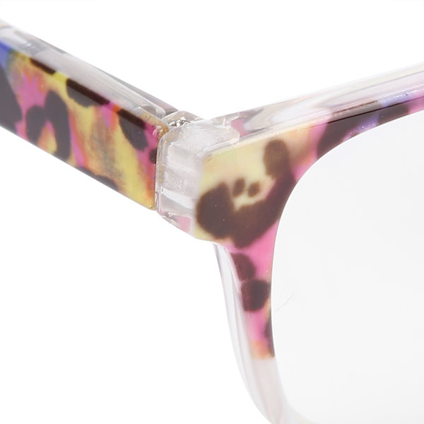 Motebrille med lilla mønster, unisex, for eldre, enkel presbyopibrille (+100)