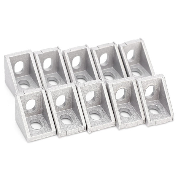 10 st Aluminium Vinkelkontakt 3D-skrivare 2020 Extrusionsprofil EU-standardkod T-typ