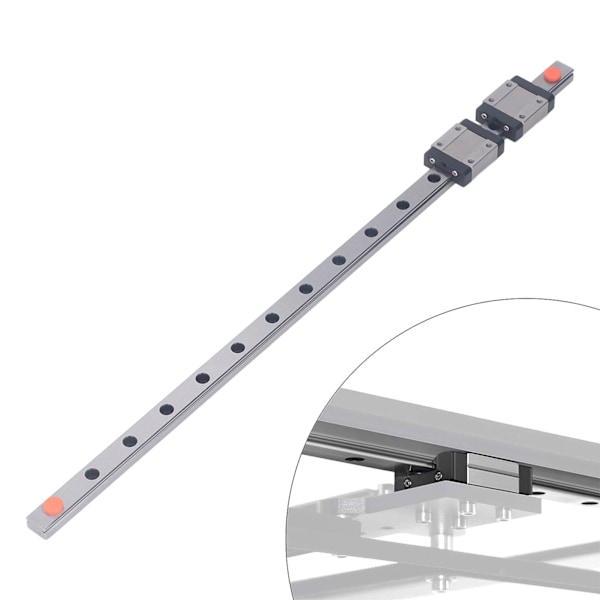 MGN12C Linjär Guide Skena Rostfritt Stål Hög Precision 4-punkts Kontakt Linjär Skena Slide med 2 Sliders för 3D-skrivare 500mm / 19.69in