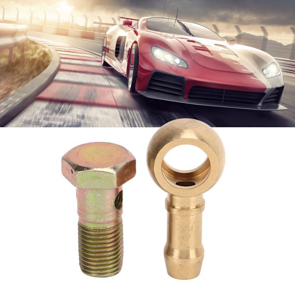 M12 X 1.5mm Banjo Bolt-sats med 2 brickor Aluminiumlegering Banjo Bromsbeslag Adapter för Bil