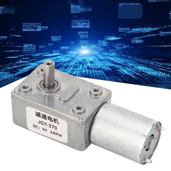 Maskväxelmotor med hög vridmoment 12mm Enkelaxel Självlåsande Reversibel Hastighetsreducering DC Turbinmotor med Fast Bas 6V 6RMP