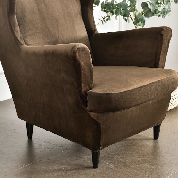 Fåtöljöverdrag, halkfri elastisk design för passande fåtöljer med armstöd, hög stretch sammet plysch för att ändra stil, för ett modernt vardagsrum