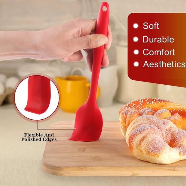 Silikonspatelset integrerat sömlöst - Hög värmebeständig non-stick bakspatelset flexibelt