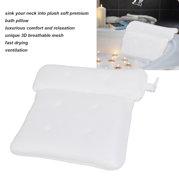 Badkudde Ergonomisk Andningsbar Halksäker 3D SPA Kudde för Skönhetssalong SPA Hem