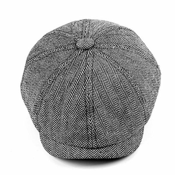 Herreternet sildebensmønstret kasket Beret Flat Cap