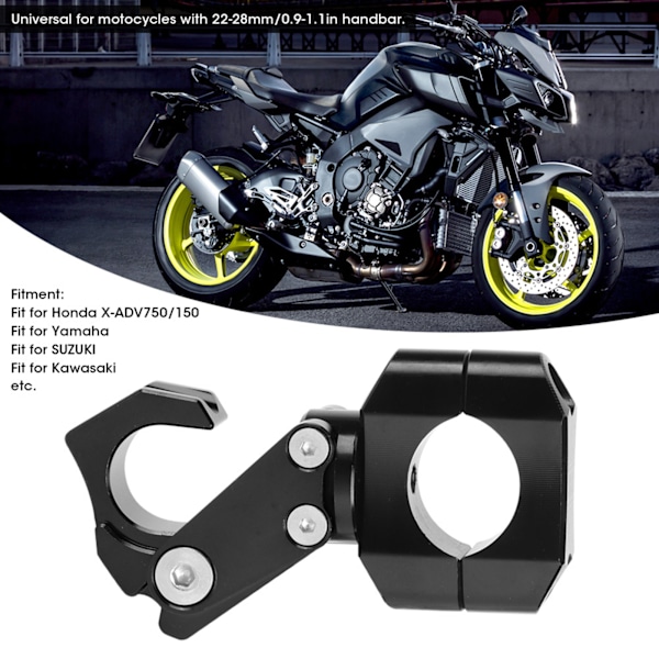 0,9‑1,1 tommer Styr Klo Hængende Taske Hjelm Opbevaring Hængende Passer til Honda X‑ADV750/150Sort