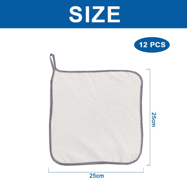 12 stk Premium mikrofiberhåndklær for bilvask, hus-/dyrrengjøring