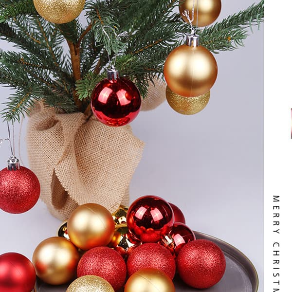 24 stk. 3 cm knusesikre julekulepynt til juletre, bryllup, bursdagsfestdekor
