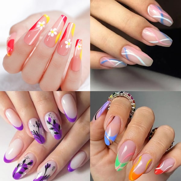 12 st Nagelkonstpennor, Nagelkonst Graffiti Penna, Akrylmarkörpenna, Färg Handritad Prickad Linje Penna, DIY Nagelkonst Skönhet Pryda Manikyrverktyg