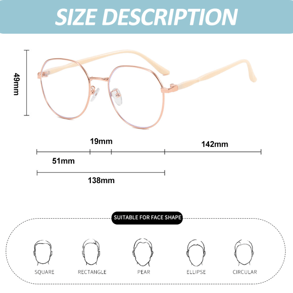 Anti-blue light glasses literary retro fashion flat mirror, made