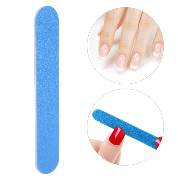 100 st Dubbelsidiga Engångs Nagelfiler för Polering och Slipning Nagelkonst Manikyrfil (Blå)