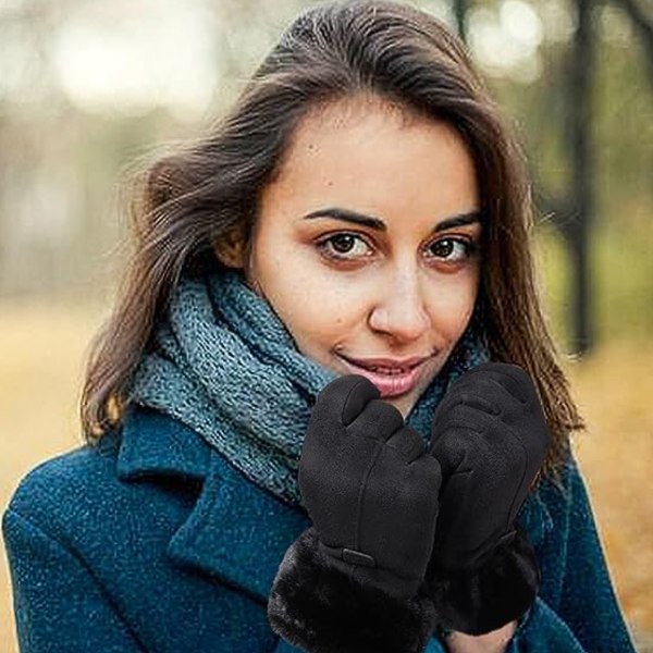 Naisten talvihanskat Lämpimät kosketusnäytölliset käsineet Tuulenpitävät