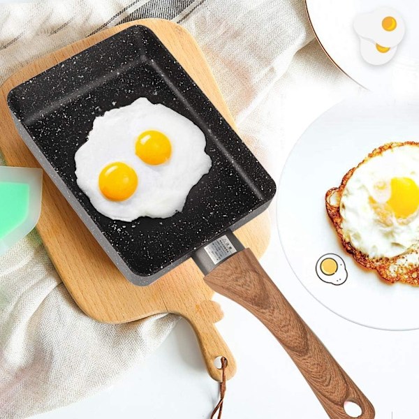 Rektangulär Stekpanna, Japanska Köksredskap med Jämn Uppvärmning, Nonstick-beläggning för Enkel Matlagning, Snabb Uppvärmning och Bra Värmeisolering för
