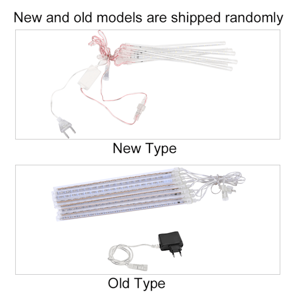 8 stk/sett 30 cm Meteor Regn Rørlys 96 LED Lyse Fallende Lyslenker Dekor 100-240V EU Hvit