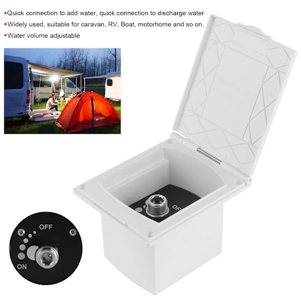 1/2 tommer RV Udendørs Bruseboks Indløb og Udløb Interface Hvid til Caravan RV Båd Motorhome Uden Brusehoved/Slange