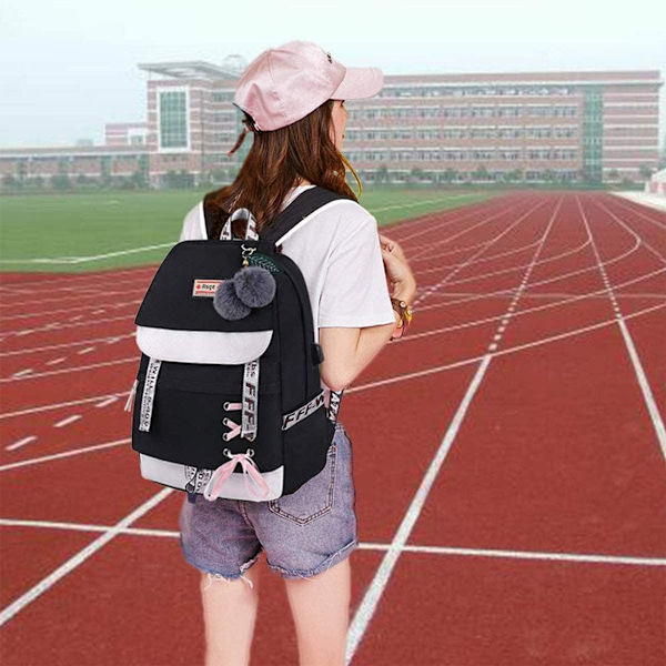 Skoleryggsekk jenter skolesekk gutter skolesekk med ergonomisk design ryggsekk campus ryggsekk nylon vanntette dagsekker fritids ryggsekk for kvinner