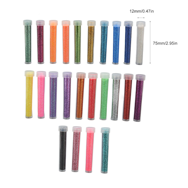 24 stk Holografisk Glitter Assorterede Farver Sikker PET Varmebestandig Ultra Fint Glitter til Harpikskunst Håndværk Negle Ansigt Krop