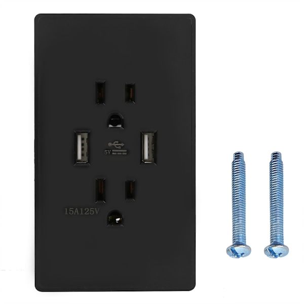 PC-spegelpanel US-vägguttag USB-vägguttag 125V 15A (DC5V4200mA) (#1)