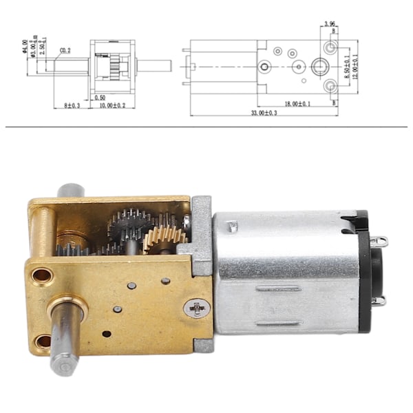 Växelmotor Hastighetsreducering Dubbel Utmatningsaxel Maskhjul Borstad Stor Vridmoment för Maskin DC3V 60RPM