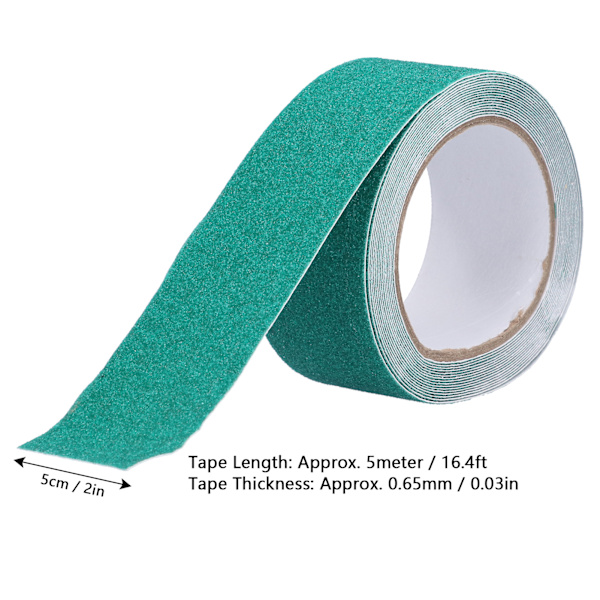 Antislip Tape Utendørs Høy Friksjon Trekkraft Sikkerhet Slipende Limteip 5 Meter Lang Grønn