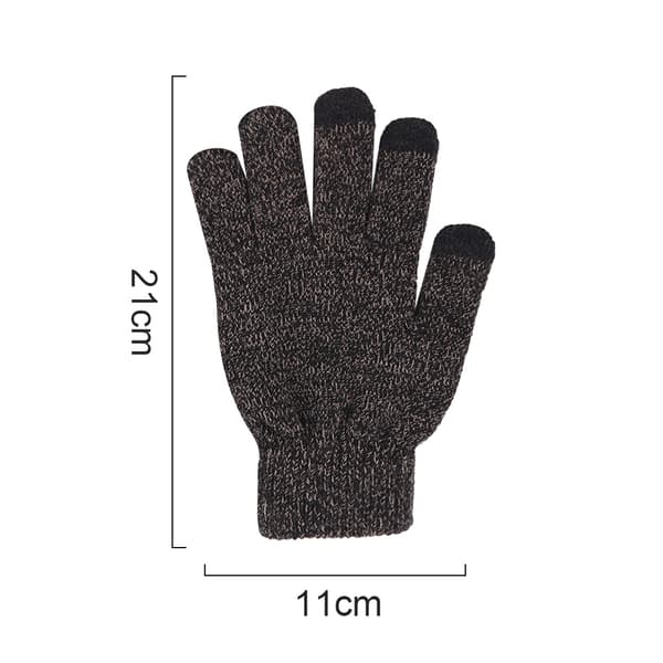 Strikkede termohandsker, uld skridsikre touch screen handsker Dark grey