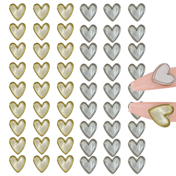 60 kpl Nail Art 3D-koristeita sydämen muotoisia kynsien helmiä ja