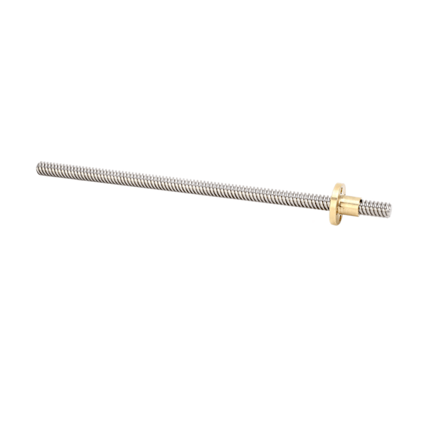 5 stk T8 Trapesgjenge 2mm Stigning 8mm Ledd 200mm Lineær Bevegelse Gjenget Stang med Messingmutter for 3D-skriver