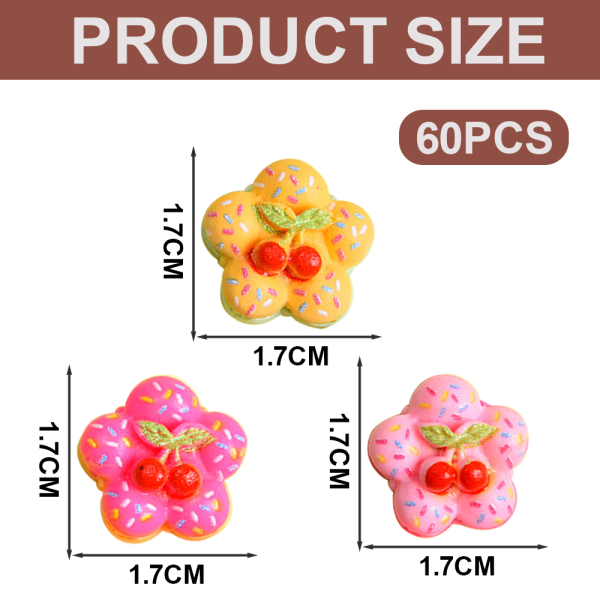 60 stk Resin Charms, Candy Resin Charms Flatback Perler Making