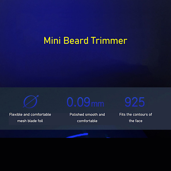 Elektrisk Skäggtrimmer Sladdlös Mini USB Laddningsbar LED-Display Vattentät Skäggtrimmer för Män Matt Svart