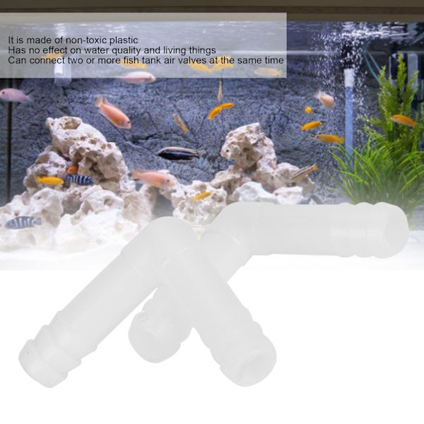 30 st Aquarium Luftventilanslutning 8/4MM Rak 3 Vägs L-Form Plastanslutande Slang (8MM L-Form Anslutning)