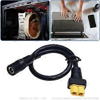 XT60 Hun til DC5525 Hun 30 cm Ladekabel til Solpanel- og Modelflyapplikationer