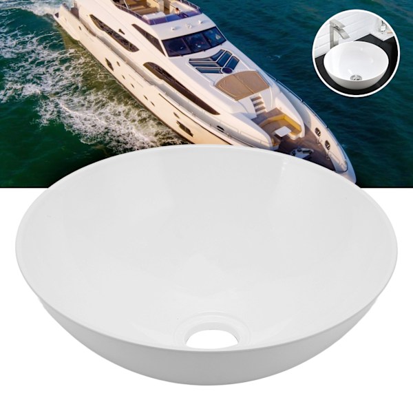 327.6x129.1mm Rund Skål Moderne Akryl Vask til Campingvogne, Yachter og Badeværelser