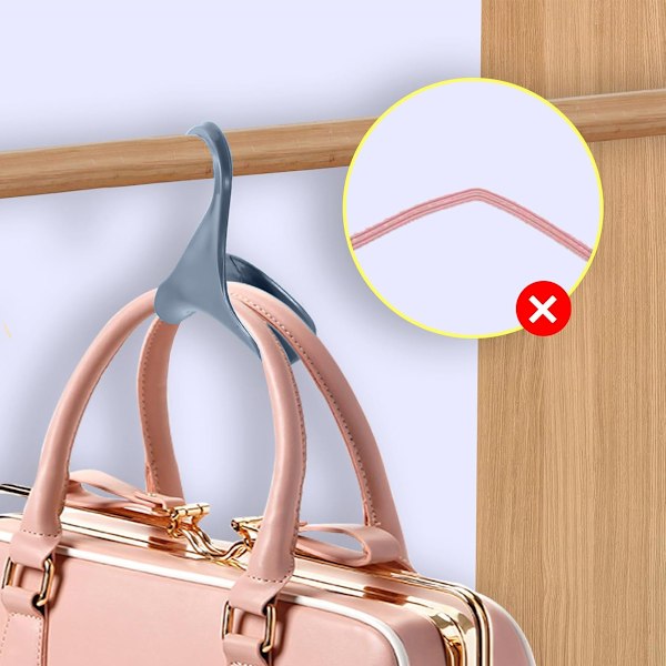 Taskeophæng til Skab, Håndtaskeholder Rygsæksophæng Krog til Organiseret Opbevaring af Håndtasker Tote Bags Rygsække gray