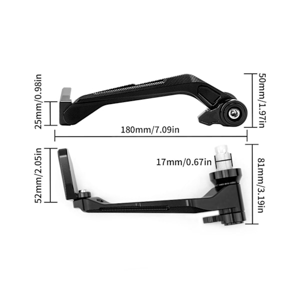 Moottoripyörän käsisuojat ohjaustangon jarru- ja kytkinkahvan suojaksi, korvaava Suzuki-malleille, 22 mm / 0,87 tuuman ohjaustangolla, musta