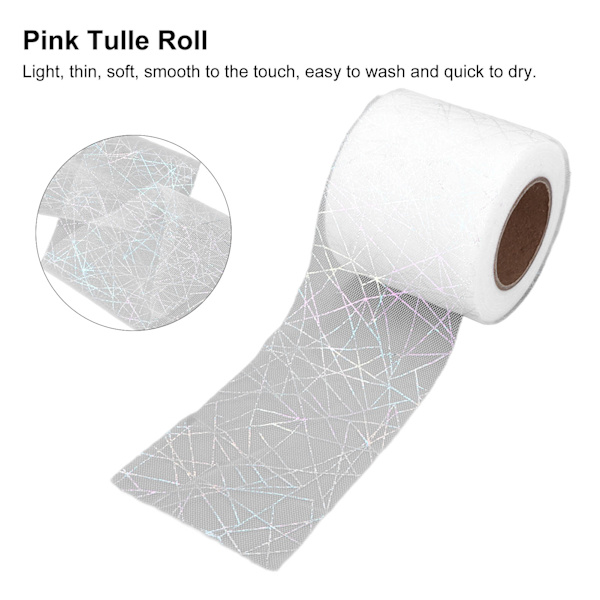 Tulle Rulle Symphony Spider Messy Web Tulle Rulle DIY Bueskæde Materiale Bånd Hvid