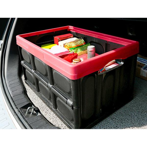 Bilbagasjeboks Foldbar Organizer Stor Kapasitet ABS-Kasse for Hjem Garasje Svart 39x26.5x22cm / 15.35x10.43x8.66in