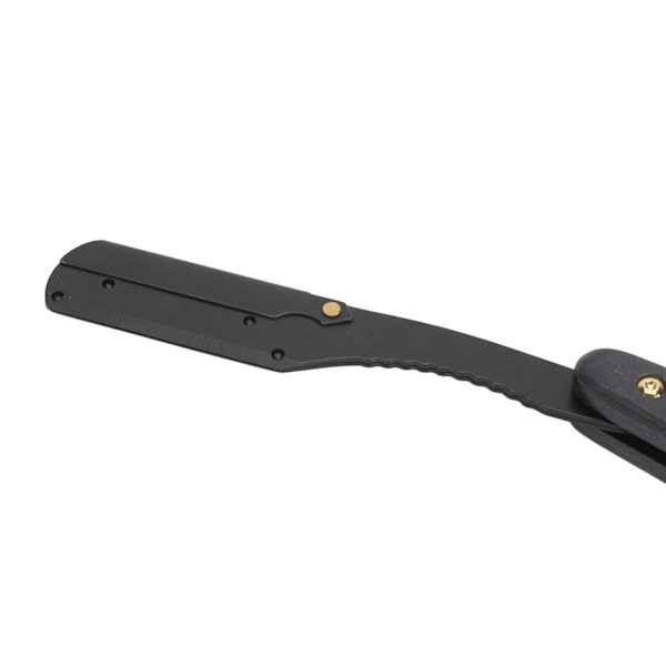 Bærbar Skjeggklipper med Trehåndtak, Rustfritt Stål, Sikkerhetsmanual, Rett Klipper for Menn