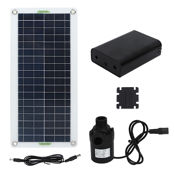 Solvattenpumpssats 30W Polykristallin Silikon 800L Per Timme Solenergi Vattenpump för Husbil Växthus Camping